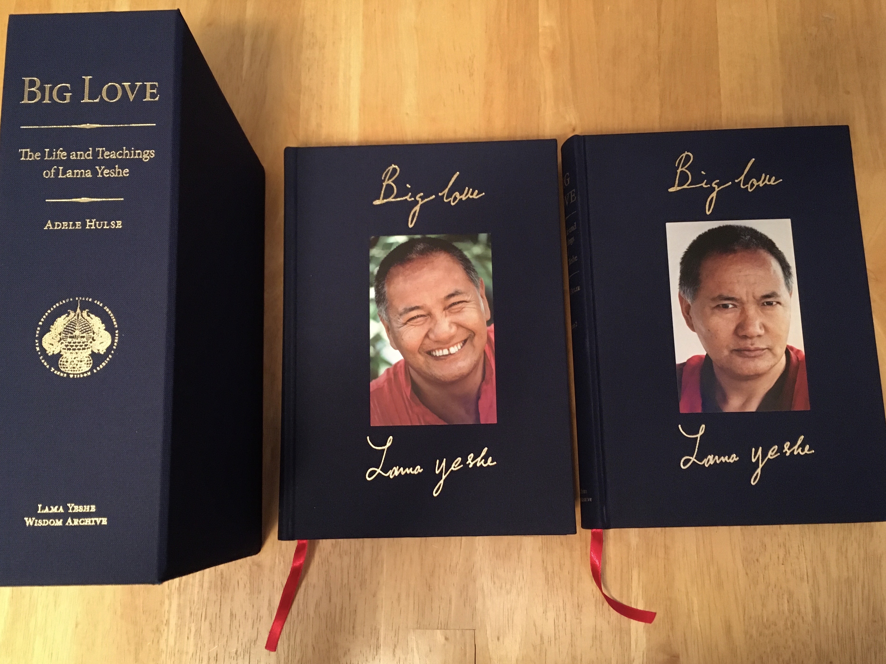 Two-volume set of Big Love: The Life and Teachings of Lama Yeshe, by Adele Hulse.