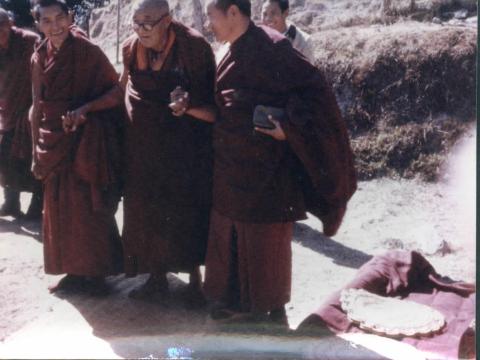 Rinpoche, Gomchen Rinpoche, and Lama, 1975