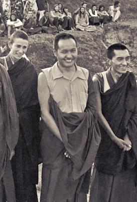 Anila, Lama and Rinpoche, Fourth Meditation Course, 1973