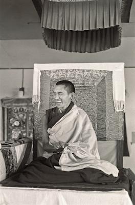 Lama Zopa Rinpoche teaching during a month-long course at Chenrezig Institute, Australia, 1976.