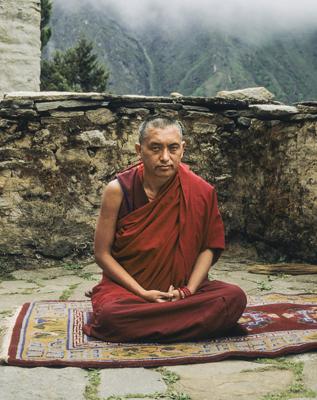 Rinpoche at Lawudo, 1990