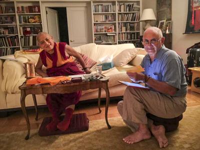 Rinpoche and Nick Ribush, NYC, 2015