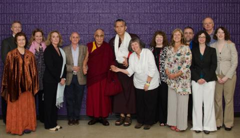 His Holiness the 14th Dalai Lama with Maitripa College board and staff, May 2013.