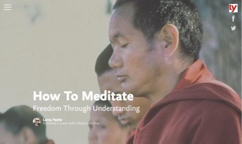 Title image for the multimedia presentation “How to Meditate” featuring Lama Yeshe.