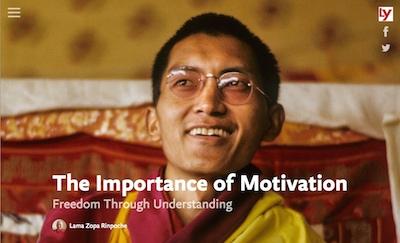 Title image for the multimedia presentation “The Importance of Motivation” featuring Lama Zopa Rinpoche.