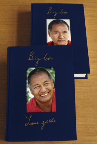 The 2 volume set of Big Love: The Life and Teachings of Lama Yeshe, by Adele Hulse, featuring the covers of both volumes.