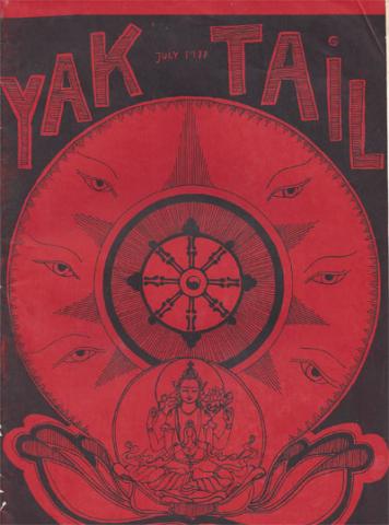 Cover of Yaktail, a magazine published at Chenrezig Institute in 1977 by Ven. Loden Nyingje (Martin Willson) and Andreas Halm.