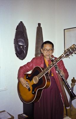 Rinpoche playing instruments, 1983