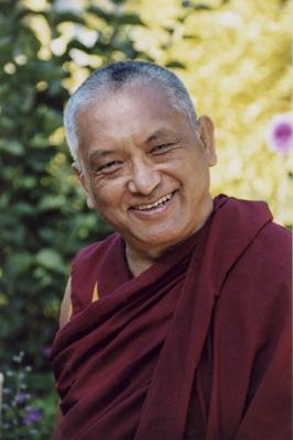Portrait of Lama Zopa Rinpoche, Aptos, California.