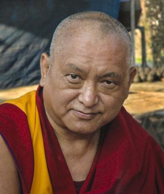 Photograph of Lama Zopa Rinpoche from 2006, at Kopan Monastery, Kathmandu.