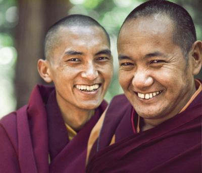 Lama Zopa Rinpoche and Lama Yeshe, USA, 1975. Photo: Carol Royce-Wilder