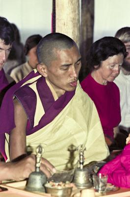 Rinpoche doing puja, 1975