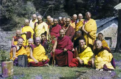 Ordination group with Lama Yeshe, 1976