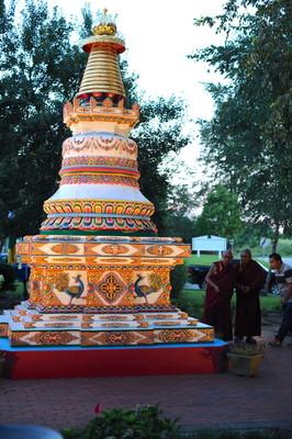 Lama Zopa Rinpoche, Kadampa stupa, USA, August 2016. Photo: Ven. Lobsang Sherab.