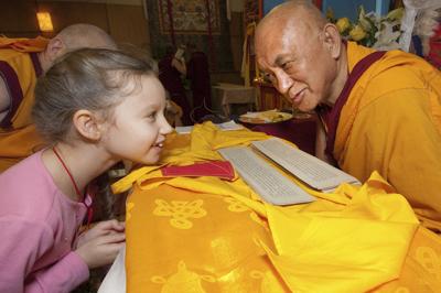 Rinpoche with a Young Student, 2010