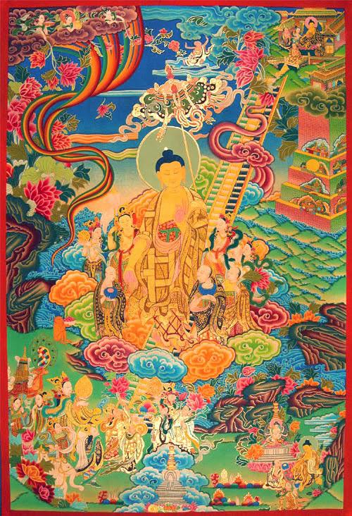 Shakyamuni Buddha descending from Tushita.