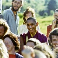 Rinpoche with the CI students, 1975.