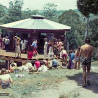The kitchen/dining area, Chenrezig Institute, 1975