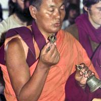 Lama doing puja, 1975