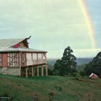 Rainbow over the gompa, 1975