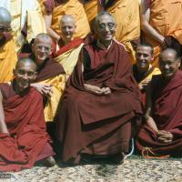 Ordination group with HH Trijang Rinpoche, 1976