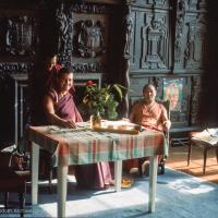 Lama and Rinpoche  with Marcel Bertels in the Oak Room, 1976