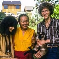 Lama with Gwendolyn and Bradley Dobos, Seattle, 1978