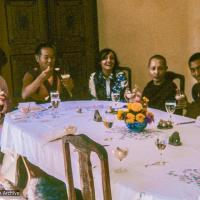 The lamas with students, New Delhi 1975