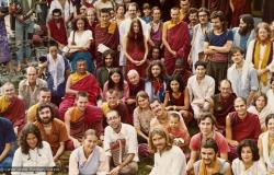 Group photo with Geshe Rabten, Tushita, 1975