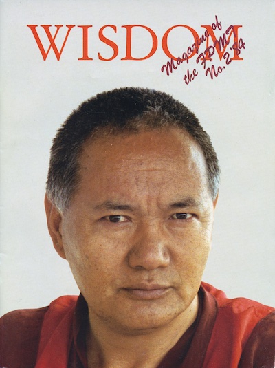Cover of Wisdom Magazine No. 2, a commemorative issue published in 1984 in honor of Lama Yeshe's life and work.